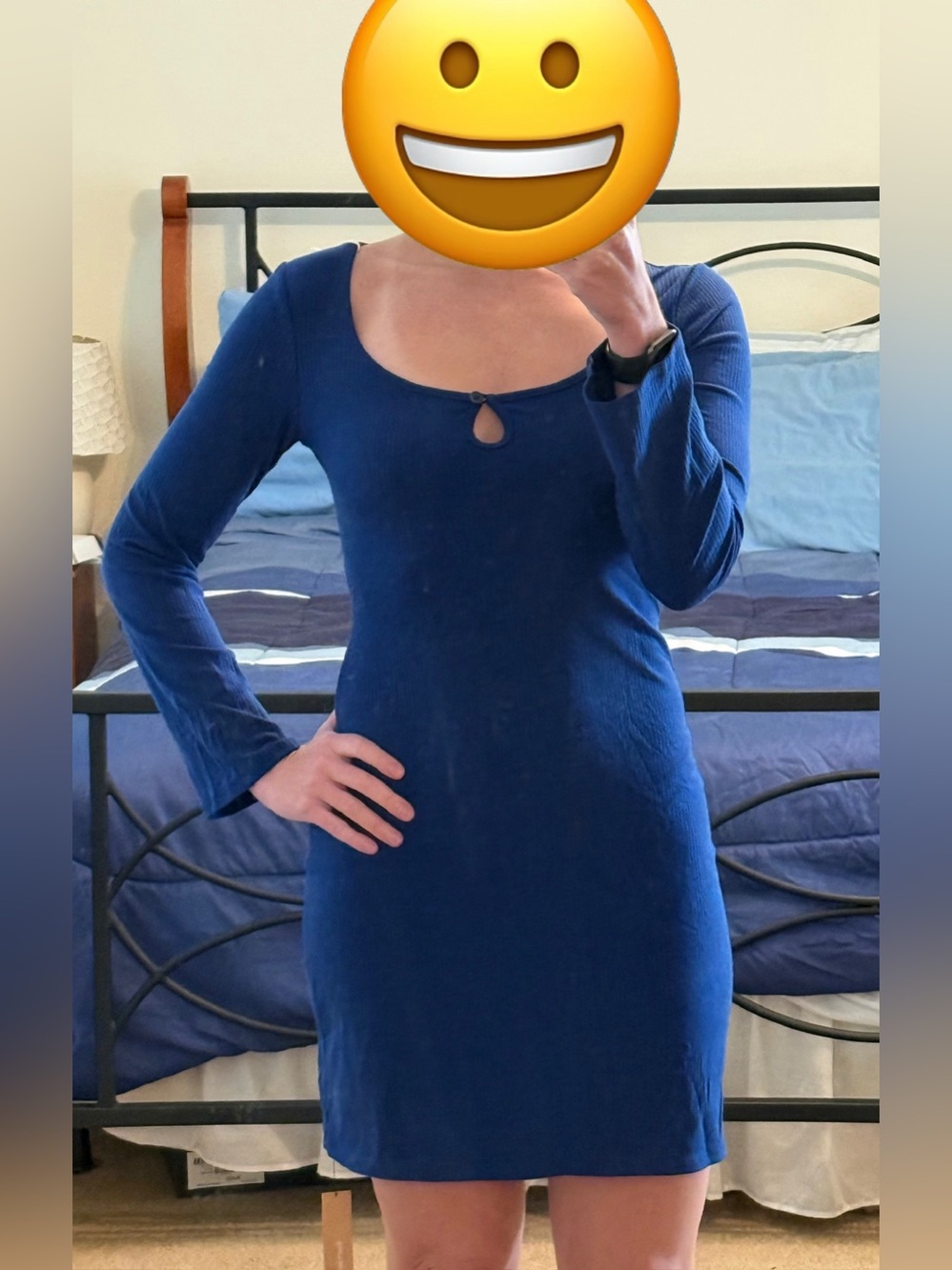 Reformation Elias Mini Dress Royal Blue NWT